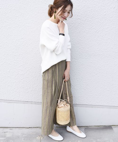 SHIPS(シップス)の「ヘビーワッフルプルオーバー◇(Tシャツ/カットソー・レディース・オフホワイト/ブラック/ラベンダー・ONE SIZE)」の6枚目の写真