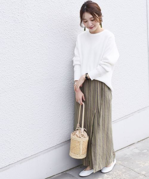 SHIPS(シップス)の「ヘビーワッフルプルオーバー◇(Tシャツ/カットソー・レディース・オフホワイト/ブラック/ラベンダー・ONE SIZE)」の7枚目の写真