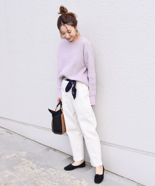 SHIPS(シップス)の「ヘビーワッフルプルオーバー◇(Tシャツ/カットソー・レディース・オフホワイト/ブラック/ラベンダー・ONE SIZE)」の10枚目の写真