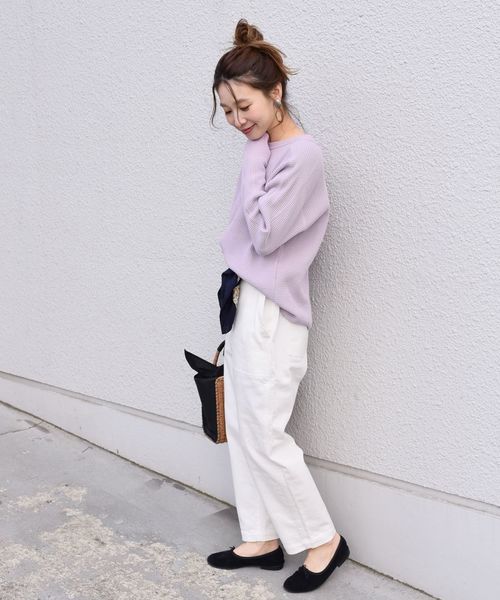 SHIPS(シップス)の「ヘビーワッフルプルオーバー◇(Tシャツ/カットソー・レディース・オフホワイト/ブラック/ラベンダー・ONE SIZE)」の11枚目の写真