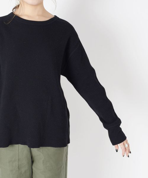 SHIPS(シップス)の「ヘビーワッフルプルオーバー◇(Tシャツ/カットソー・レディース・オフホワイト/ブラック/ラベンダー・ONE SIZE)」の18枚目の写真