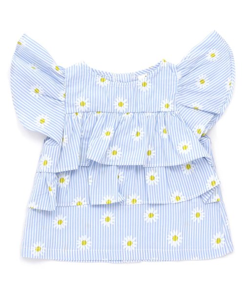 apres les cours（アプレレクール）の「チェック＆ストライプフリルチュニック（チュニック・キッズ・ストライプ/チェック・90/100/110/120/80/130/140）」の5枚目の写真