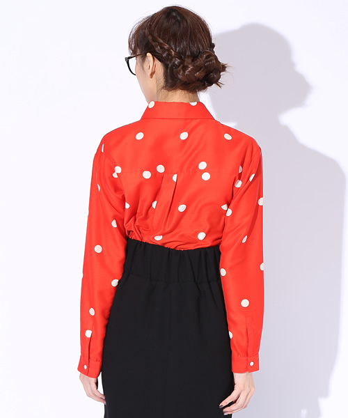 Ray BEAMS（レイビームス）の「○Ray BEAMS / コインドット プリントシャツ（シャツ/ブラウス・レディース・オフホワイト/レッド/ネイビー・ONE SIZE）」の9枚目の写真