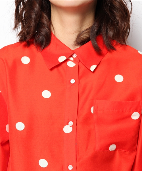 Ray BEAMS（レイビームス）の「○Ray BEAMS / コインドット プリントシャツ（シャツ/ブラウス・レディース・オフホワイト/レッド/ネイビー・ONE SIZE）」の7枚目の写真