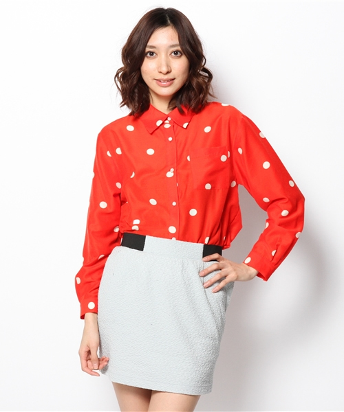 Ray BEAMS（レイビームス）の「○Ray BEAMS / コインドット プリントシャツ（シャツ/ブラウス・レディース・オフホワイト/レッド/ネイビー・ONE SIZE）」の10枚目の写真