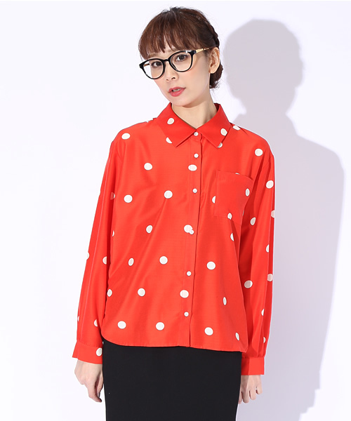 Ray BEAMS（レイビームス）の「○Ray BEAMS / コインドット プリントシャツ（シャツ/ブラウス・レディース・オフホワイト/レッド/ネイビー・ONE SIZE）」の12枚目の写真