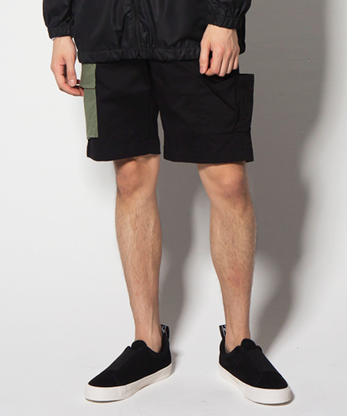 VIRGOwearworks(ヴァルゴウェアワークス)の「PANEL CARGO SHORTS(カーゴパンツ)」|ブラック