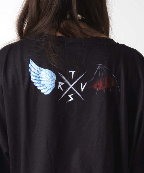 Amilige 天使と悪魔のクマTシャツ 76eb6a93164aa7a3bd9af7f43a66fb