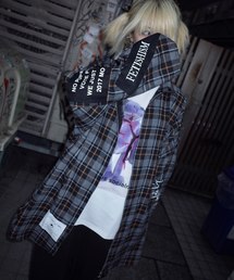 【ビッグシルエット】2019 AUTUMN CHECKLONG ZIP SHIRT F/オーバーサイズ チェックロングZIPシャツ