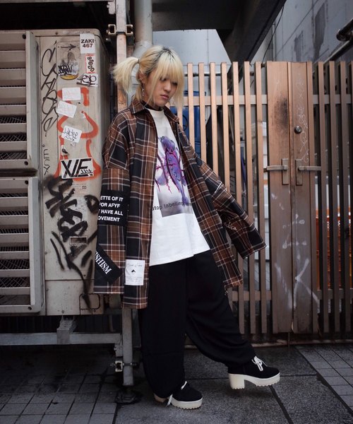 rovtski（ロフトスキー）の「【ビッグシルエット】2019 AUTUMN CHECKLONG ZIP SHIRT F/オーバーサイズ チェックロングZIPシャツ（シャツ/ブラウス・レディース・ブラウン系その他/イエロー系その他/レッド系その他/ブラック系その他・FREE）」の15枚目の写真