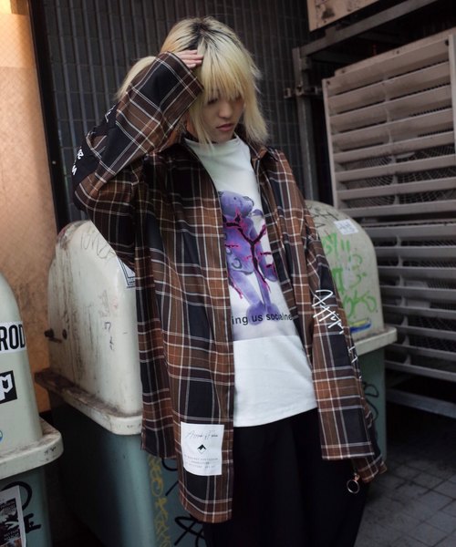 rovtski（ロフトスキー）の「【ビッグシルエット】2019 AUTUMN CHECKLONG ZIP SHIRT F/オーバーサイズ チェックロングZIPシャツ（シャツ/ブラウス・レディース・ブラウン系その他/イエロー系その他/レッド系その他/ブラック系その他・FREE）」の9枚目の写真