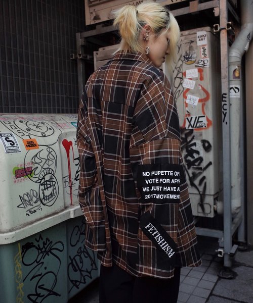 rovtski（ロフトスキー）の「【ビッグシルエット】2019 AUTUMN CHECKLONG ZIP SHIRT F/オーバーサイズ チェックロングZIPシャツ（シャツ/ブラウス・レディース・ブラウン系その他/イエロー系その他/レッド系その他/ブラック系その他・FREE）」の6枚目の写真