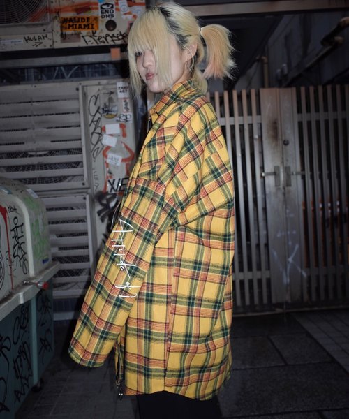 rovtski（ロフトスキー）の「【ビッグシルエット】2019 AUTUMN CHECKLONG ZIP SHIRT F/オーバーサイズ チェックロングZIPシャツ（シャツ/ブラウス・レディース・ブラウン系その他/イエロー系その他/レッド系その他/ブラック系その他・FREE）」の10枚目の写真