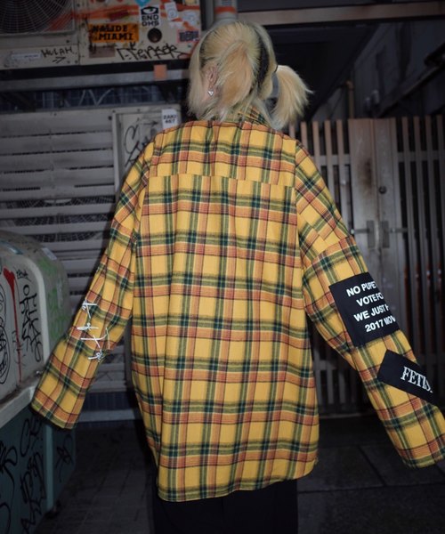 rovtski（ロフトスキー）の「【ビッグシルエット】2019 AUTUMN CHECKLONG ZIP SHIRT F/オーバーサイズ チェックロングZIPシャツ（シャツ/ブラウス・レディース・ブラウン系その他/イエロー系その他/レッド系その他/ブラック系その他・FREE）」の7枚目の写真