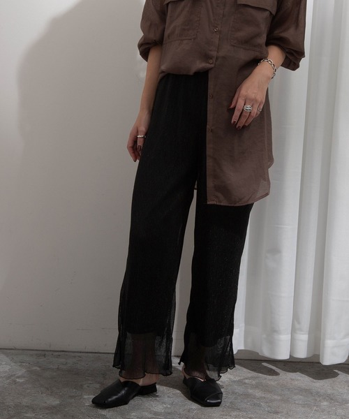 rectangle(レクタングル)の「ラメプリーツワイドパンツ(その他パンツ・レディース・ブラック/ピンク/ゴールド・FREE)」の8枚目の写真