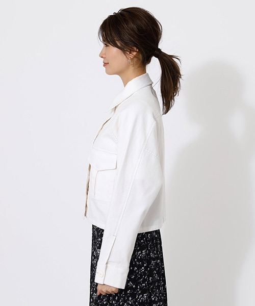 AZUL by moussy（アズールバイマウジー）の「SHORT MILITARY JACKET/ショートミリタリージャケット（ミリタリージャケット・レディース・オフホワイト/カーキ/ライトベージュ・SMALL/MEDIUM）」の7枚目の写真