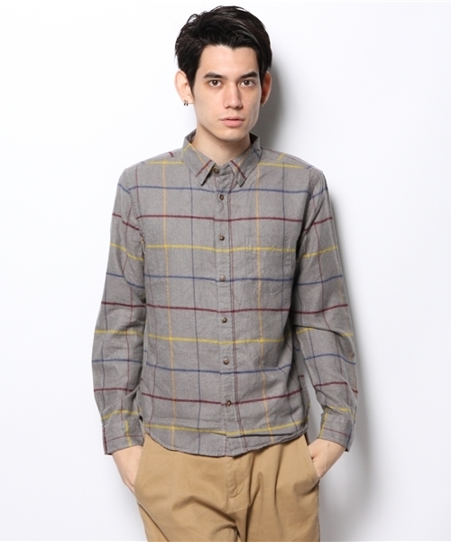 CIAOPANIC(チャオパニック)の「【Ciaopanic】ソフトキモウCHシャツLS(シャツ/ブラウス・メンズ・ホワイト/グレー/ブラック/ブルー/ネイビー/グリーン/イエロー/オレンジ/ベージュ/レッド/ベージュ系その他・SMALL/LARGE/MEDIUM)」の1枚目の写真