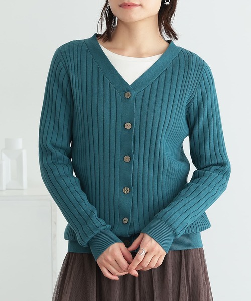 n'OrLABEL（ノアールレーベル）の「『リブニットカーディガン』（カーディガン/ボレロ・レディース・モカ/杢グレー/ブラック/ブルー系その他/イエロー/ボルドー・1/2）」の4枚目の写真