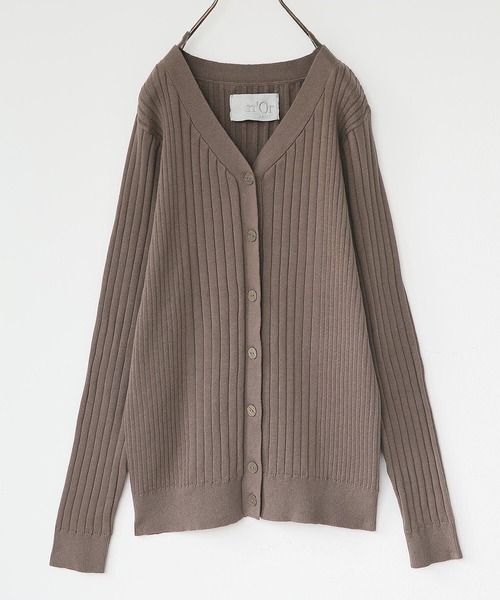 n'OrLABEL（ノアールレーベル）の「『リブニットカーディガン』（カーディガン/ボレロ・レディース・モカ/杢グレー/ブラック/ブルー系その他/イエロー/ボルドー・1/2）」の3枚目の写真