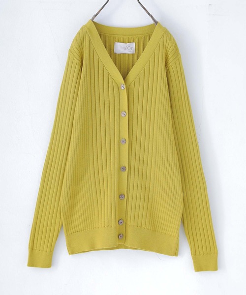 n'OrLABEL（ノアールレーベル）の「『リブニットカーディガン』（カーディガン/ボレロ・レディース・モカ/杢グレー/ブラック/ブルー系その他/イエロー/ボルドー・1/2）」の7枚目の写真