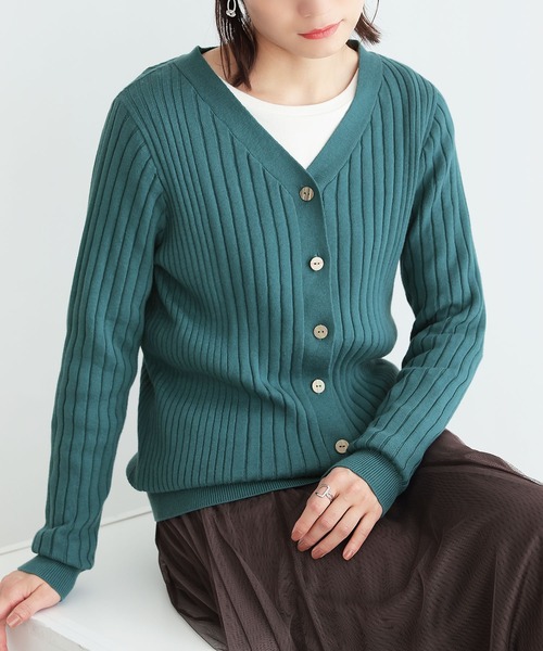 n'OrLABEL（ノアールレーベル）の「『リブニットカーディガン』（カーディガン/ボレロ・レディース・モカ/杢グレー/ブラック/ブルー系その他/イエロー/ボルドー・1/2）」の8枚目の写真