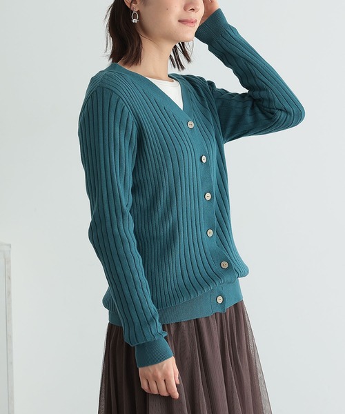 n'OrLABEL（ノアールレーベル）の「『リブニットカーディガン』（カーディガン/ボレロ・レディース・モカ/杢グレー/ブラック/ブルー系その他/イエロー/ボルドー・1/2）」の10枚目の写真