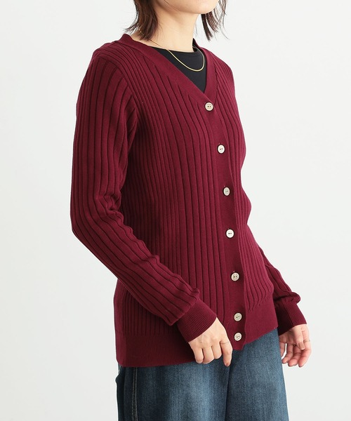 n'OrLABEL（ノアールレーベル）の「『リブニットカーディガン』（カーディガン/ボレロ・レディース・モカ/杢グレー/ブラック/ブルー系その他/イエロー/ボルドー・1/2）」の15枚目の写真