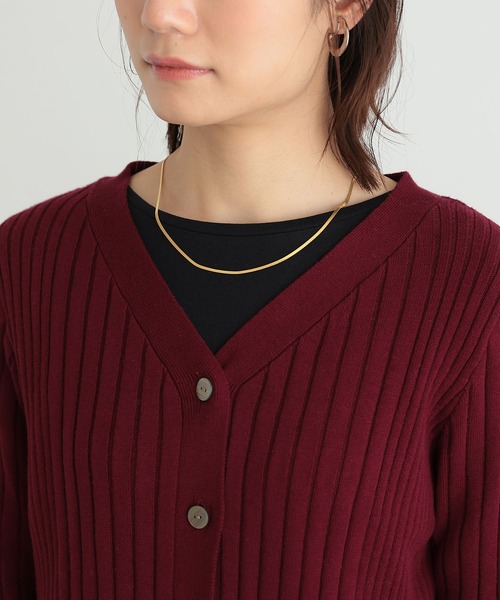 n'OrLABEL（ノアールレーベル）の「『リブニットカーディガン』（カーディガン/ボレロ・レディース・モカ/杢グレー/ブラック/ブルー系その他/イエロー/ボルドー・1/2）」の21枚目の写真