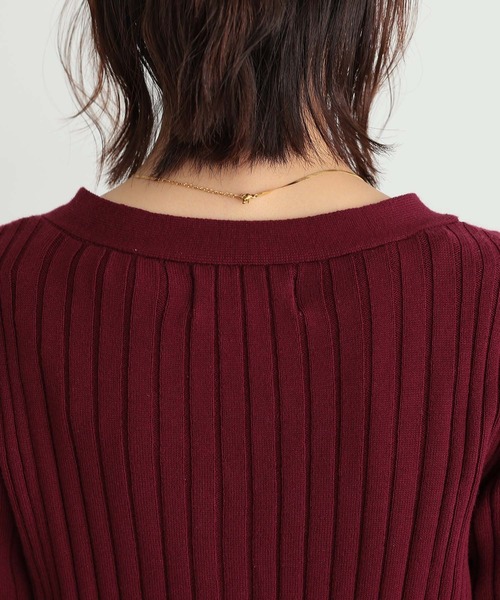 n'OrLABEL（ノアールレーベル）の「『リブニットカーディガン』（カーディガン/ボレロ・レディース・モカ/杢グレー/ブラック/ブルー系その他/イエロー/ボルドー・1/2）」の22枚目の写真