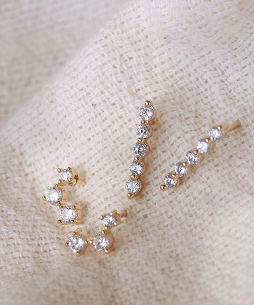 colleca la（コレカラ）の「ストーン配列ピアス（ピアス（両耳用）・レディース・A/B・ﾌﾘ-）」の4枚目の写真