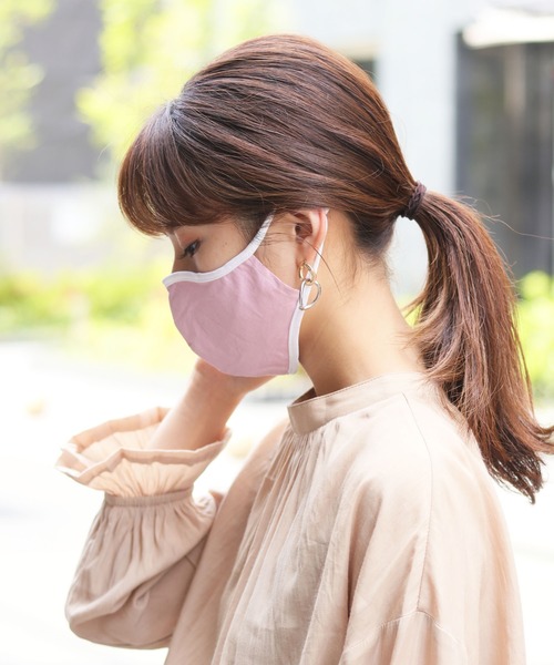 HER CLOSET(ハークローゼット)の「(入荷無し)【HERCLOSET】サイズ調節可能な洗える立体配色マスク(マスク・レディース・カーキ/ネイビー/グレー/イエロー/ピンク/インディゴブルー・FREE)」の15枚目の写真