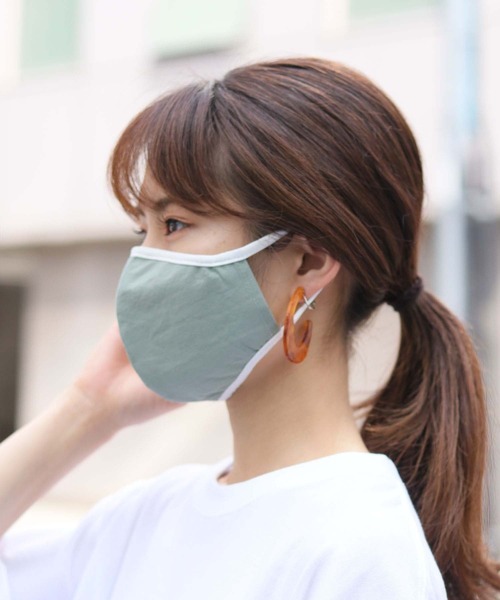 HER CLOSET(ハークローゼット)の「(入荷無し)【HERCLOSET】サイズ調節可能な洗える立体配色マスク(マスク・レディース・カーキ/ネイビー/グレー/イエロー/ピンク/インディゴブルー・FREE)」の19枚目の写真