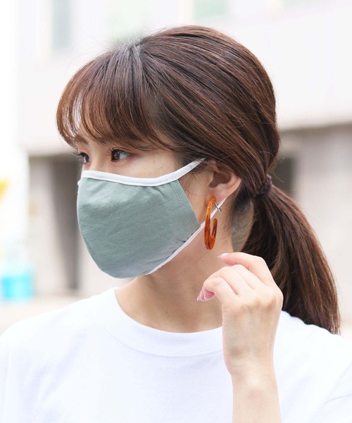 HER CLOSET(ハークローゼット)の「(入荷無し)【HERCLOSET】サイズ調節可能な洗える立体配色マスク(マスク・レディース・カーキ/ネイビー/グレー/イエロー/ピンク/インディゴブルー・FREE)」の18枚目の写真