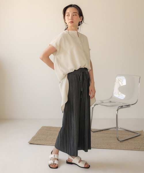 Bab(バブ)の「【WEB限定】カットプリーツリラックスパンツ(その他パンツ・レディース・チャコールグレー/ブラック/グレー/カーキ/キャメル・FREE)」の9枚目の写真