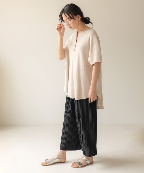 Bab(バブ)の「【WEB限定】カットプリーツリラックスパンツ(その他パンツ・レディース・チャコールグレー/ブラック/グレー/カーキ/キャメル・FREE)」の16枚目の写真