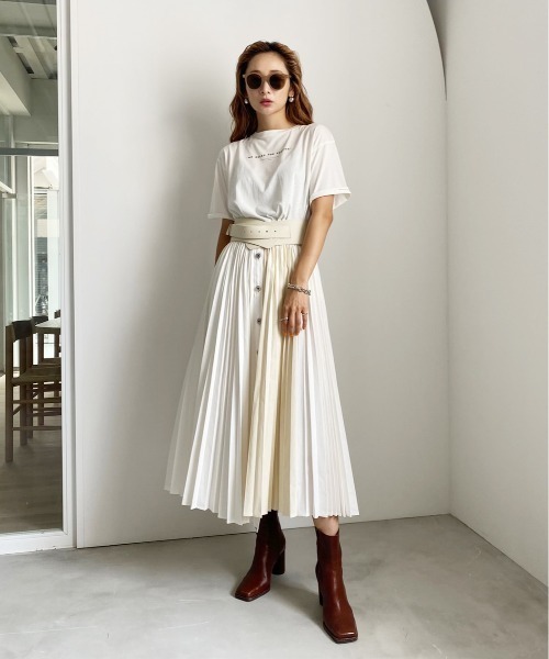 Ameri（アメリ）の「AMERI SLOGAN TEE（Tシャツ/カットソー・レディース・ホワイト/ピンク/スミクロ・FREE）」の5枚目の写真