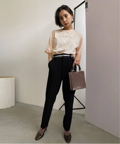 Ameri（アメリ）の「AMERI SLOGAN TEE（Tシャツ/カットソー・レディース・ホワイト/ピンク/スミクロ・FREE）」の8枚目の写真