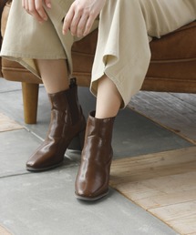 VIVIAN | スクエアトゥサイドゴアウエスタンショートブーツ(ブーツ)