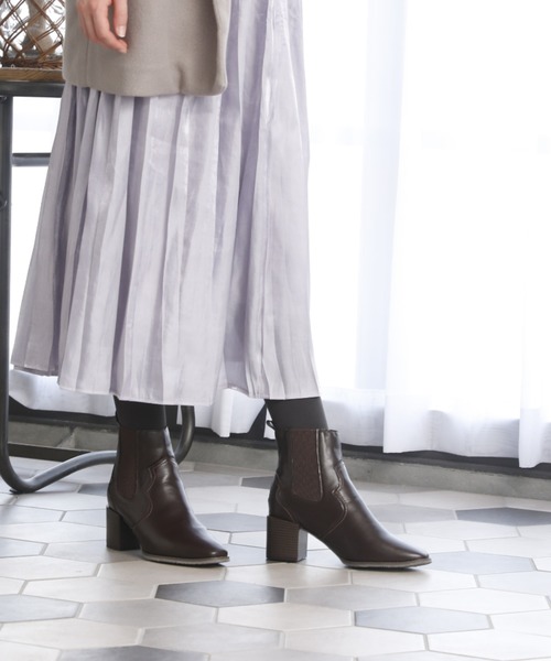 VIVIAN（ヴィヴィアン）の「スクエアトゥサイドゴアウエスタンショートブーツ（ブーツ・レディース・ダークブラウン/ブラック/ブラウン・M/S/L/LL）」の16枚目の写真