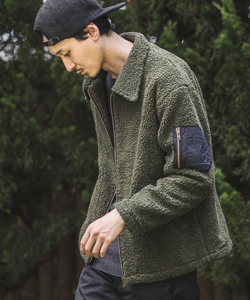 CAMBIO(カンビオ)の「mj7477-Over Size Boa Blouson ボアブルゾン(ブルゾン・メンズ・ブラック/オリーブ/アイボリー・S/M/L)」の3枚目の写真