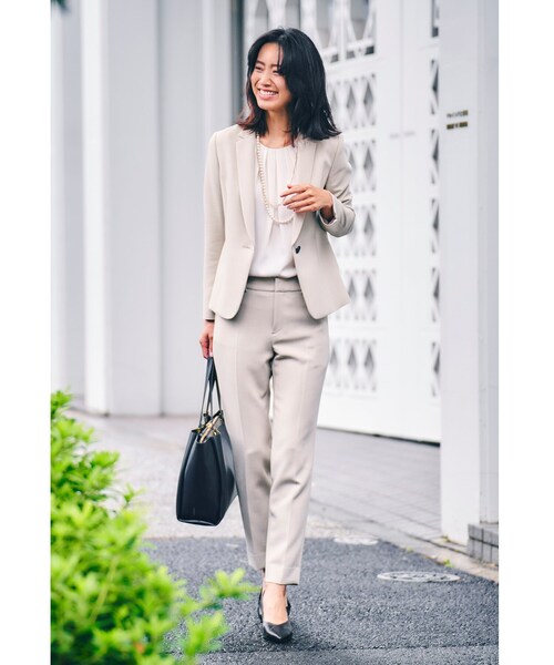 Indivi インディヴィ のファッション スーツパンツ リバーwstテーパードパンツ スーツパンツ セール マシンウォッシュ