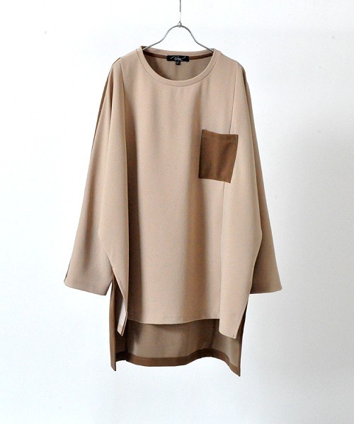 UP START(アップスタート)の「カラーチェンジロングレングスビッグロンT(Tシャツ/カットソー・メンズ・グリーン/ブルー/ブラック/オフホワイト/ベージュ・FREE)」の12枚目の写真