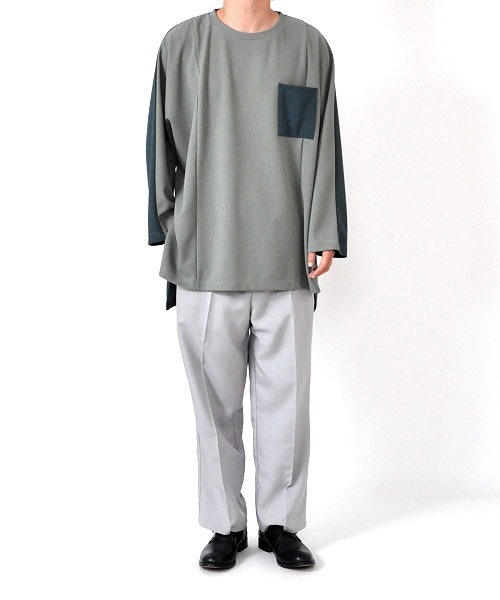 UP START(アップスタート)の「カラーチェンジロングレングスビッグロンT(Tシャツ/カットソー・メンズ・グリーン/ブルー/ブラック/オフホワイト/ベージュ・FREE)」の10枚目の写真