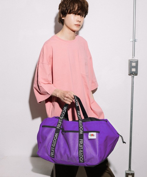 FRUIT OF THE LOOM(フルーツオブザルーム)の「SHOP BASKET TOTE(トートバッグ・レディース・サックスブルー/イエロー/レッド/パープル/ブラック/ミント・FREE)」の1枚目の写真
