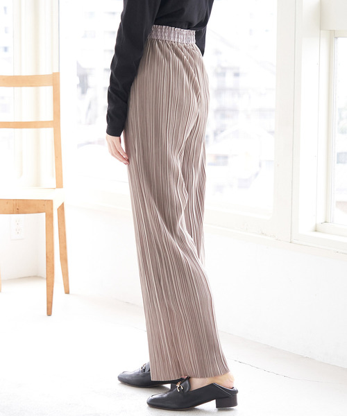 ROPE' PICNIC（ロペピクニック）の「セルフカット可能なプリーツパンツ（その他パンツ・レディース・チャコールグレー/オフホワイト/グレー系その他/ダークラベンダー・38）」の10枚目の写真