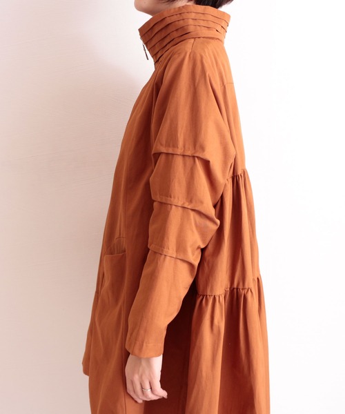 G5583*プーラフリーム☆Aライン☆トレンチコート☆黄イエロー☆1 G5583*プーラフリーム☆Aライン☆トレンチコート☆黄イエロー☆1