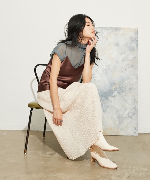 LA BELLE ETUDE(ラベルエチュード)の「シャーリングⅠラインスカート/Sサイズ展開あり(スカート・レディース・ホワイト/ブラック/グレー・1/0)」の14枚目の写真
