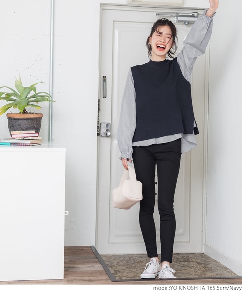 coca（coca）（コカ）の「ベストセットストライプブラウス（シャツ/ブラウス・レディース・ブルー/アイボリー/ネイビー・ONE SIZE）」の9枚目の写真