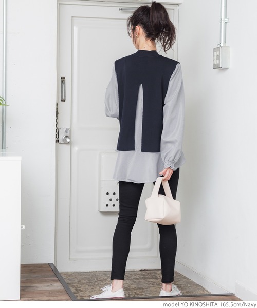 coca（coca）（コカ）の「ベストセットストライプブラウス（シャツ/ブラウス・レディース・ブルー/アイボリー/ネイビー・ONE SIZE）」の7枚目の写真
