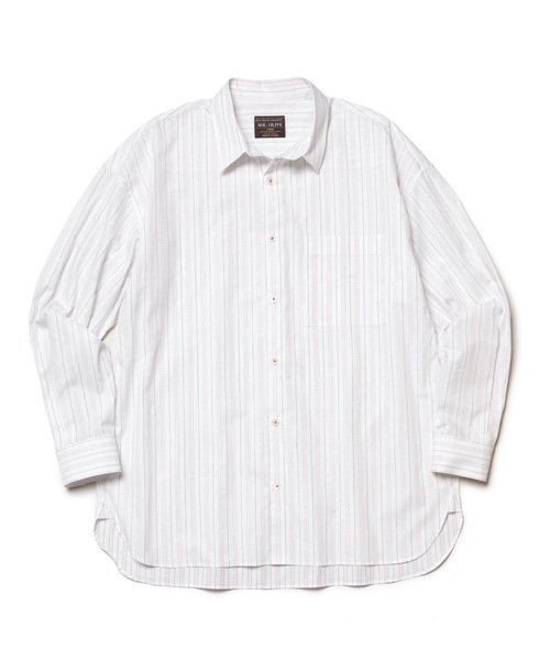 MR.OLIVE(ミスターオリーブ)の「ドビーストライプ/ビッグシルエット シャツ(シャツ/ブラウス・メンズ・ミント/オフホワイト・LARGE/SMALL/MEDIUM)」の2枚目の写真